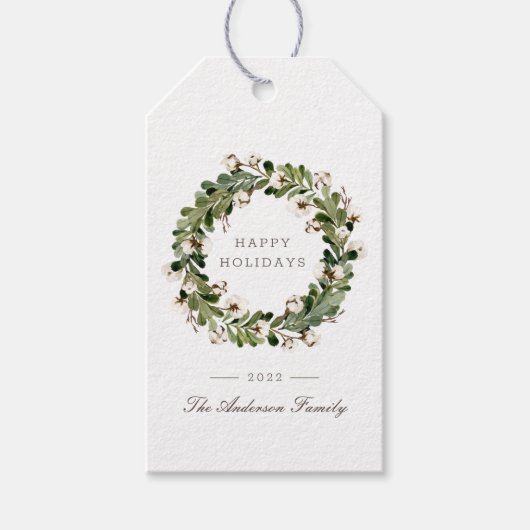 Rustikale Weihnachtsfeiertage Geschenkanhänger (Vorderseite)