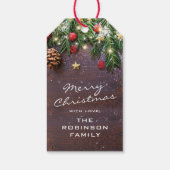 Rustikale Weihnachtsfeiertage Geschenkanhänger (Rückseite)