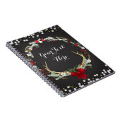 Rustikale Weihnachtsfeiertage im Antler Kranz Notizblock (Rechte Seite)