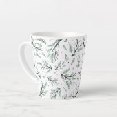 Rustikale Weihnachtsfeiertage mit Kiefernbäumen Milchtasse (Linke Ecke)