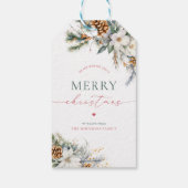 Rustikale Weihnachtsfeiertage mit weißer Pine Geschenkanhänger (Rückseite)