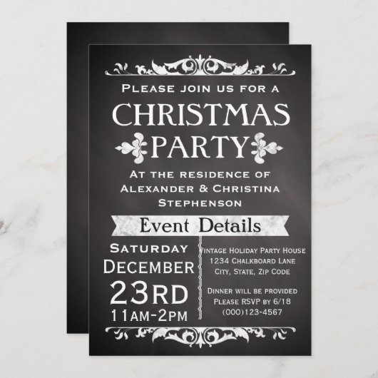 Rustikale Weihnachtsfeiertage Party Einladung (Vorne/Hinten)