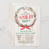 Rustikale Weihnachtsfeiertage Party Einladung (Vorne/Hinten)