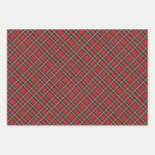 Rustikale Weihnachtsfeiertage Roter Karierter Gold Geschenkpapier Set (Vorderseite)