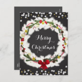 Rustikale Weihnachtsfeiertage Weißer Kiefernwald H Feiertagspostkarte (Vorne/Hinten)