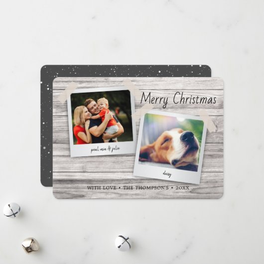 Rustikale Weihnachtsfeiertage Wohn Pinup Fotos Feiertagskarte (Vorderseite/Rückseite Beispiel)