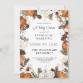 Rustikale Weihnachtsferien Kinderdusche Citrus Pin Einladung (Vorderseite)