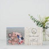 Rustikale Weihnachtsfotokarte Birchwood Groon Feiertagskarte (Stehend Vorderseite)