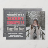 Rustikale Weihnachtsfotos Rote Karten (Vorne/Hinten)