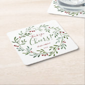 Rustikale WeihnachtsGastgeschenk Rechteckiger Pappuntersetzer (angewinkelt)