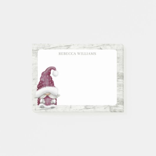 Rustikale Weihnachtsgenome-Namensvorlage Post-it Klebezettel (Vorderseite)