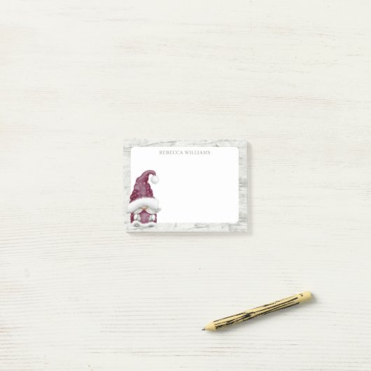 Rustikale Weihnachtsgenome-Namensvorlage Post-it Klebezettel (Auf Schreibtisch)