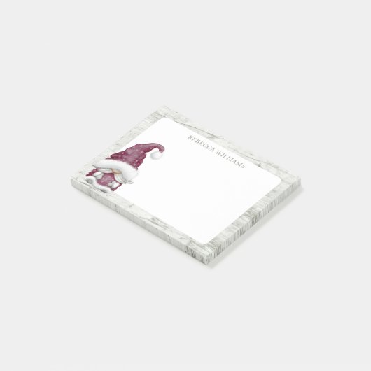 Rustikale Weihnachtsgenome-Namensvorlage Post-it Klebezettel (angewinkelt)