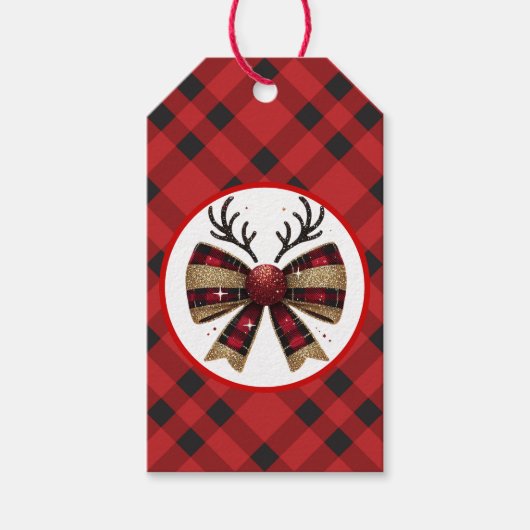 Rustikale Weihnachtsgeschenke Geschenkanhänger (Vorderseite)