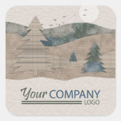 Rustikale Weihnachtsgeschenke oder Bäckereisticker Quadratischer Aufkleber (Vorderseite)