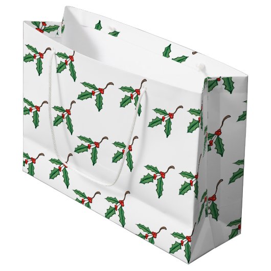 Rustikale Weihnachtsgeschenktasche Große Geschenktüte (Vorderseite Schrägansicht)