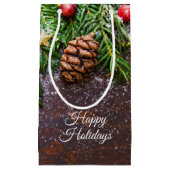 Rustikale Weihnachtsgeschenktasche Kleine Geschenktüte (Vorderseite)