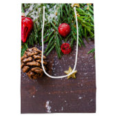 Rustikale Weihnachtsgeschenktasche Mittlere Geschenktüte (Rückseite)