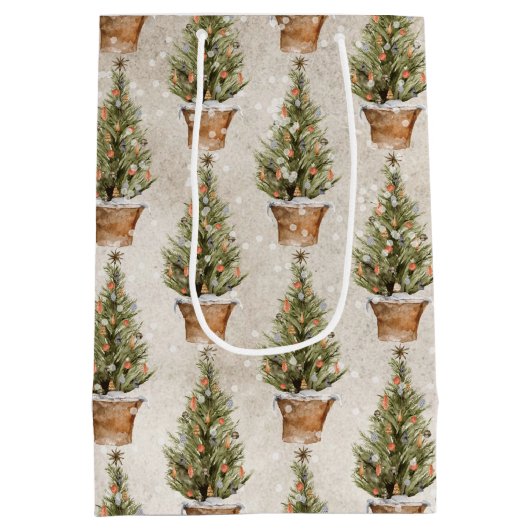 Rustikale Weihnachtsgeschenktaschen Mittlere Geschenktüte (Rückseite)