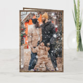 Rustikale Weihnachtsgeschichte-Foto-Collage Weihna Feiertagskarte (Rückseite)