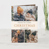 Rustikale Weihnachtsgeschichte-Foto-Collage Weihna Feiertagskarte (Vorderseite)