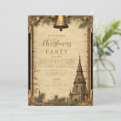 Rustikale Weihnachtsglocken Einladung (Stehend Vorderseite)