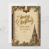 Rustikale Weihnachtsglocken Feiertagskarte (Vorderseite)