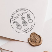 Rustikale Weihnachtsgnomen-Rücksendeadresse Gummistempel