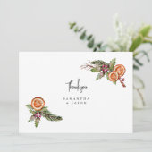 Rustikale Weihnachtsgrün GewürzWedding Dankeskarte (Stehend Vorderseite)