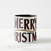 Rustikale Weihnachtsjubiläum-Tasse Zweifarbige Tasse (Mittel)