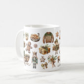 Rustikale Weihnachtsjubilee-Tasse Kaffeetasse (Vorderseite Links)