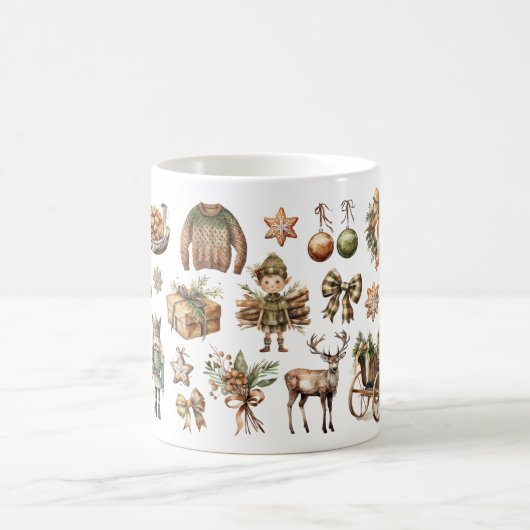 Rustikale Weihnachtsjubilee-Tasse Kaffeetasse (Mittel)