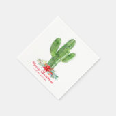 Rustikale Weihnachtskaktus Holiday Floral Serviette (Ecke)