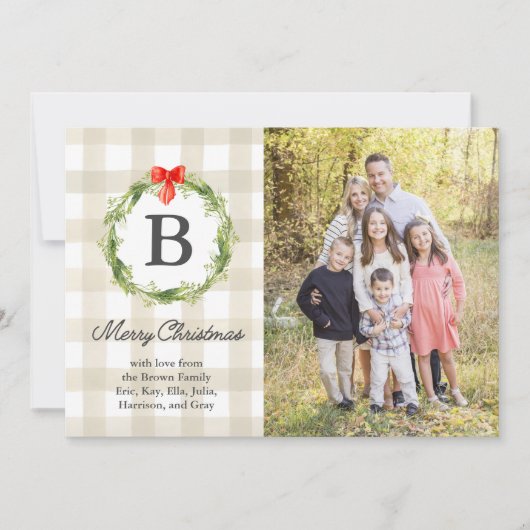 Rustikale Weihnachtskarte Einladung (Vorderseite)