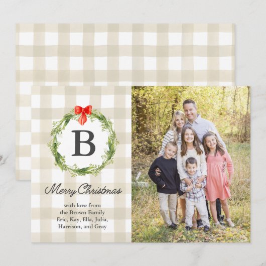 Rustikale Weihnachtskarte Einladung (Vorne/Hinten)