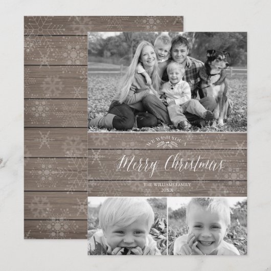 Rustikale Weihnachtskarte Feiertagskarte (Vorne/Hinten)