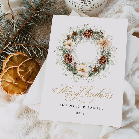 Rustikale Weihnachtskarte Feiertagskarte