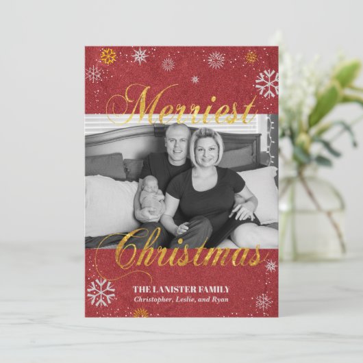 Rustikale Weihnachtskarte Feiertagskarte (Stehend Vorderseite)