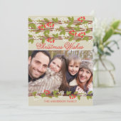 Rustikale Weihnachtskarte Feiertagskarte (Stehend Vorderseite)