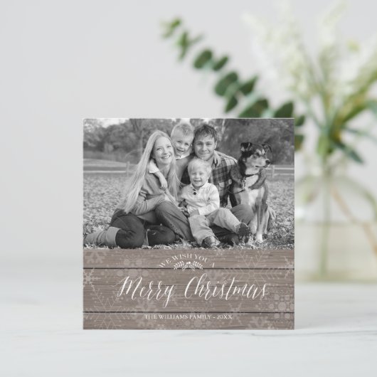 Rustikale Weihnachtskarte Feiertagskarte (Stehend Vorderseite)