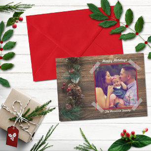 Rustikale Weihnachtskarte für das Foto Feiertagskarte