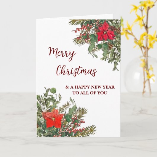 Rustikale Weihnachtskarte für Gruppen Karte (Gelbe Blume)