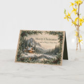 Rustikale Weihnachtskarte Karte (Gelbe Blume)