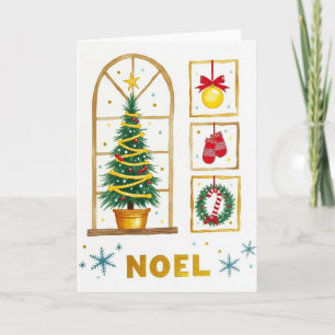 Rustikale Weihnachtskarte mit Immergrünem Baum Karte