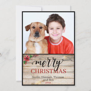 Rustikale Weihnachtskarte mit kalligrafischer Aufs Feiertagskarte