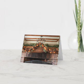 Rustikale Weihnachtskarte mit Kamin - Gemütlicher Feiertagskarte