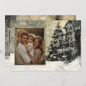 Rustikale Weihnachtskarte mit Snowy Tree Feiertagskarte (Vorne/Hinten)