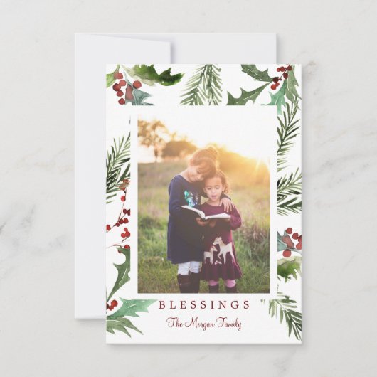 Rustikale Weihnachtskarten Dankeskarte (Vorderseite)