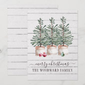 Rustikale Weihnachtskarten mit Bäumen (Vorne/Hinten)