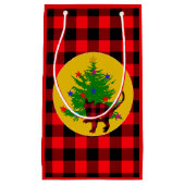 Rustikale Weihnachtskatze, Bäume und Rotes Buffalo Kleine Geschenktüte (Vorderseite)